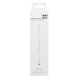 Переходник Jack 3.5 (м) - Lightning (п) - MH020 14см (white)