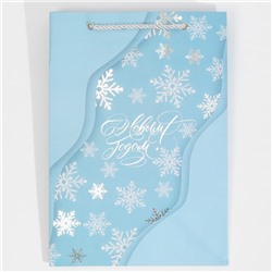 Пакет подарочный новогодний ламинированный «С Новым годом», 21×30×15 см