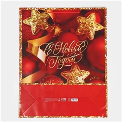 Пакет подарочный новогодний ламинированный XL «С Новым годом», 40×49×15 см