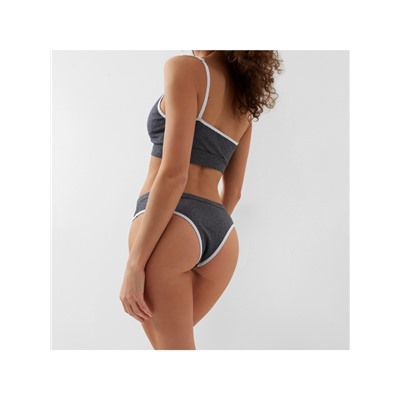 Комплект нижнего белья женский (топ, трусы) Collorista, тёмно-серый, размер 42-44