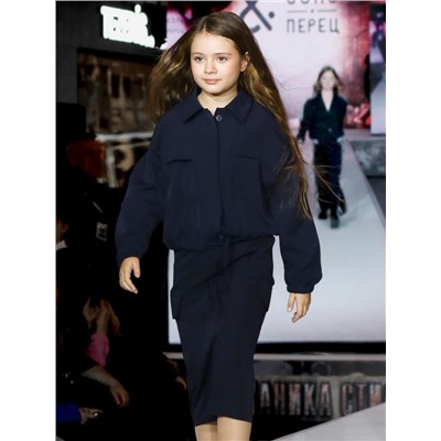 Бомбер для девочки SP2514 (Темно-синий)