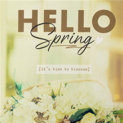 Набор подарочный «Этель» Hello spring: полотенце, лопатка, текстильный мешочек