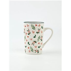 Кружка новогодняя керамическая «Зимние узоры», 385 мл, ручная работа