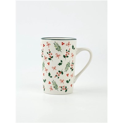 Кружка новогодняя керамическая «Зимние узоры», 385 мл, ручная работа