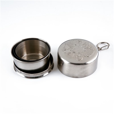 Складной стакан с карабином «Герб РФ», 150 мл