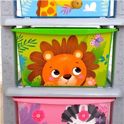 Комод пластиковый детский «Весёлый зоопарк», 3 секции