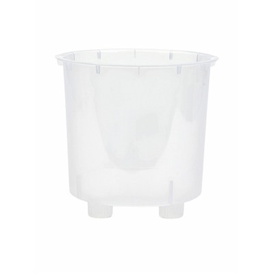 Кашпо для цветов Genius, 2.5 л, d=15.7 см, h=15.6 см, пластиковое, со вставкой, прозрачное