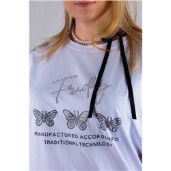 Нарядная футболка Бабочки из страз арт.8