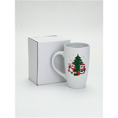 Кружка новогодняя «Пингвины», матовая широкая, 530 мл