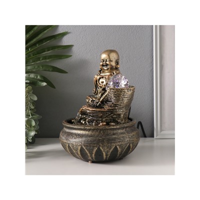 Фонтан настольный с подсветкой «Хотей. Благополучие», от сети, 16×16×22 см