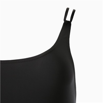 Купальник женский слитный на одно плечо, размер 44, чёрный