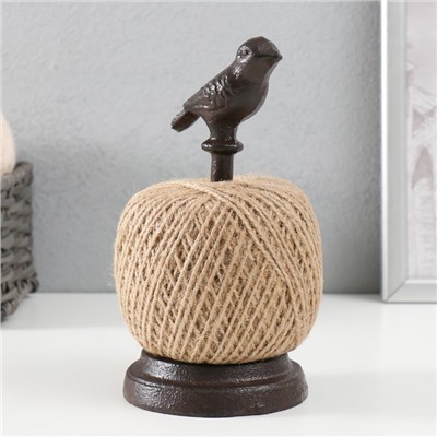 Фигурка-катушка для ниток «Птица на жёрдочке», чугун, 9×9×17.5 см