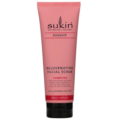 Sukin, Rejuvenating Facial Scrub, Rosehip, 4.23 fl oz (125 ml)