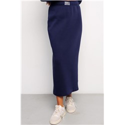 Юбка длинная макси с разрезом 388DNV (Темно-синий)