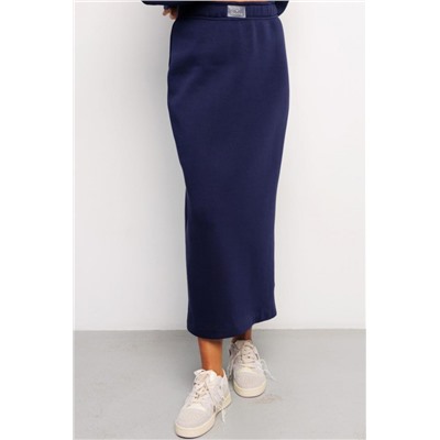 Юбка длинная макси с разрезом 388DNV (Темно-синий)