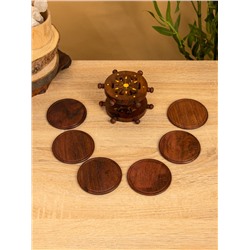 Подставка под горячее «Штурвал», набор 6 шт., 12×11.5×6.8 см, дерево шишам