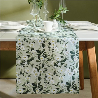 Дорожка «Доляна» Apple flowers, 40×146 см, 100% хлопок, рогожка 164 г/м²