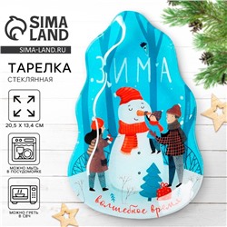 Тарелка плоская новогодняя «Зима», 13.4×20.5 см