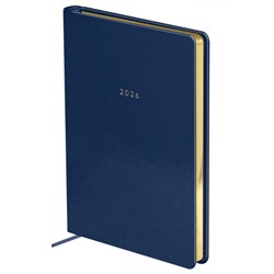 Ежедневник 2026 А5 352 стр. ""Windsor. Blue" тверд.перепл.,кожзам,фольг. срез, синий 380063 BG