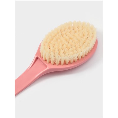 Щётка банная на ручке Доляна, массажёр, 33×6 см, розовая