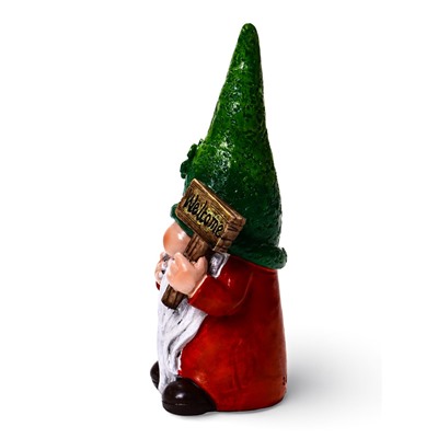 Садовая фигура из полистоуна «Гном Welcome», 10×10×27 см