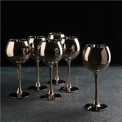 Набор бокалов для вина «Золото», 280 мл, 6 шт., цвет золотой