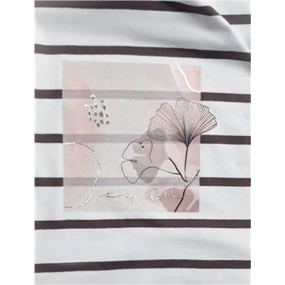 Лонгслив в полоску из премиального хлопка с эластаном