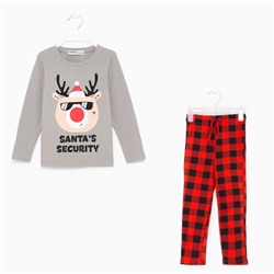 Пижама новогодняя детская KAFTAN «Santa's security» размер 28 (86-92)