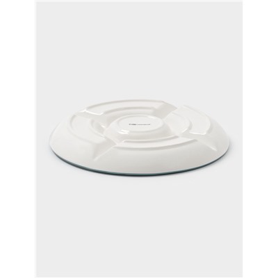 Менажница новогодняя Доляна «Зимний вечер», 5 секций, 25.5×3.1 см, доломит, белая