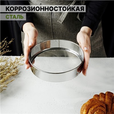 Сито для просеивания Доляна «Металлик», d=19 см, серебристое