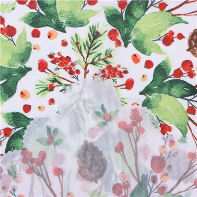 Скатерть Доляна «Хвойный узор» 145×260 см, 100% п/э