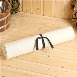 Коврик - лежак для бани и сауны, 160×50 см, войлок, светлый