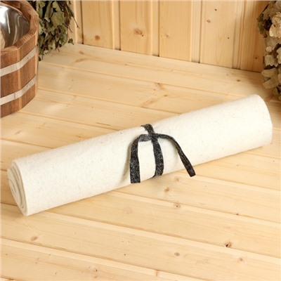 Коврик - лежак для бани и сауны, 160×50 см, войлок, светлый