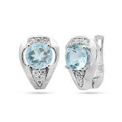 Серьги из серебра топаз, Лион