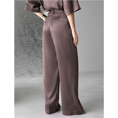 Брюки палаццо широкие из струящегося сатина