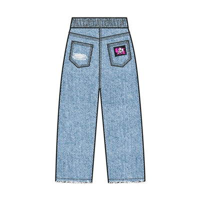 Брюки текстильные джинсовые для девочек