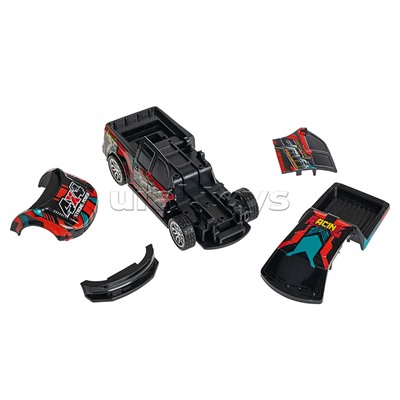 Машинка пластмассовая инерционная "Авария на трассе" Пикап (pull back) ВОХ 15,2х7,5х7,5см,