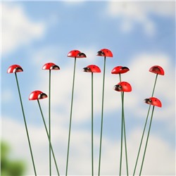 Штекер садовый «Божья коровка дарли», 2.5 см, h=25 см, набор 20 шт.