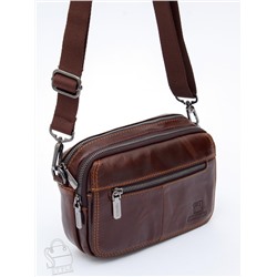Сумка мужская кожаная 8615S brown Fuxhiniao в Новосибирске
