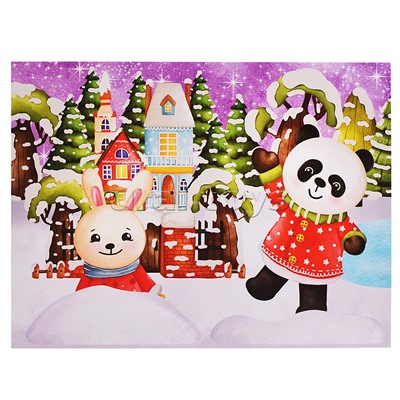 3Д аппликация. Зверята зимой