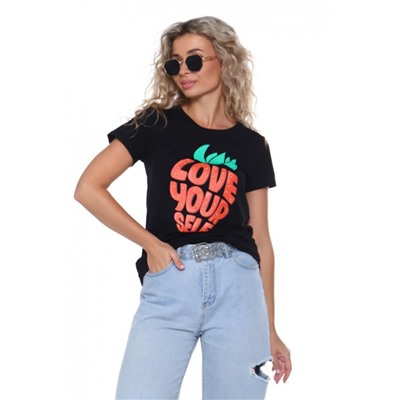 Футболка женская ФЖ047 (Черный)