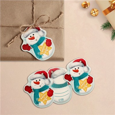 Шильдик новогодний декоративный на подарок «Поверь в сказку», 6.5×8 см