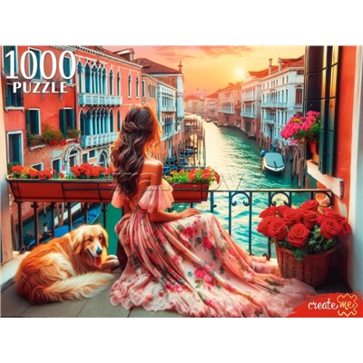 Пазлы 1000 "Девушка в Венеции"
