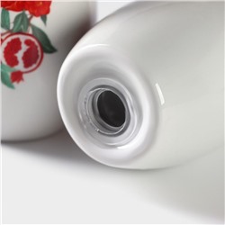 Набор для специй Доляна «Гранат», солонка, перечница 130 мл, на подставке, доломит, белый, красный