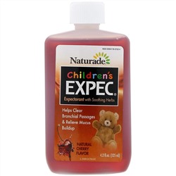 Naturade, Children's EXPEC, Expectorant with Soothing Herbs, Natural Cherry Flavor, 4.2 fl oz (125 ml)