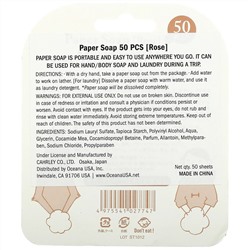 Charley, Paper Soap, Rose, 50 Sheets