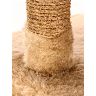 Домик-когтеточка 2-х ур. квадратный с 2-мя квадратными полками, 53×35×65 см, бежевый