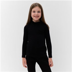 Термолонгслив для девочки, чёрный, рост 104-110 см