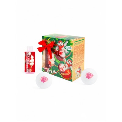 Новогодний подарочный набор косметики Happiki снежный бум, 390 г