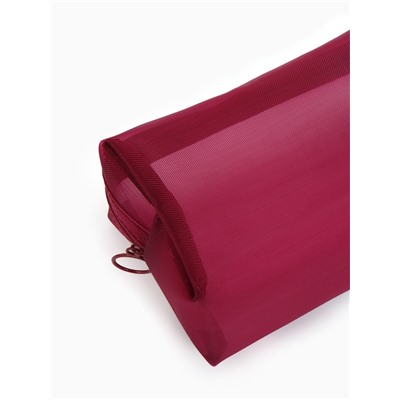 Косметичка женская Classic, полупрозрачная, на молнии, бордовая